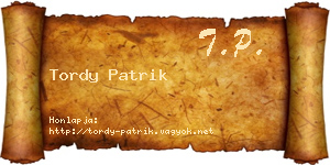 Tordy Patrik névjegykártya