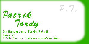 patrik tordy business card